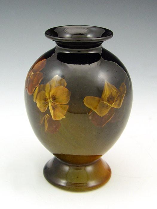 Appraisal: ARTIST SIGNED ROOKWOOD POTTERY VASE Elizabeth Neave Lincoln pansy decorated