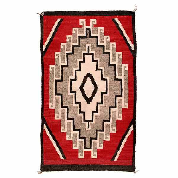 Appraisal: Navajo Ganado Weaving woven in black cream and gray against