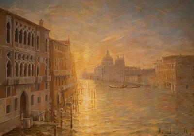 Appraisal: Mekhti Mezentsev born Canal Grande All'Alba Venezia inscribed and dated