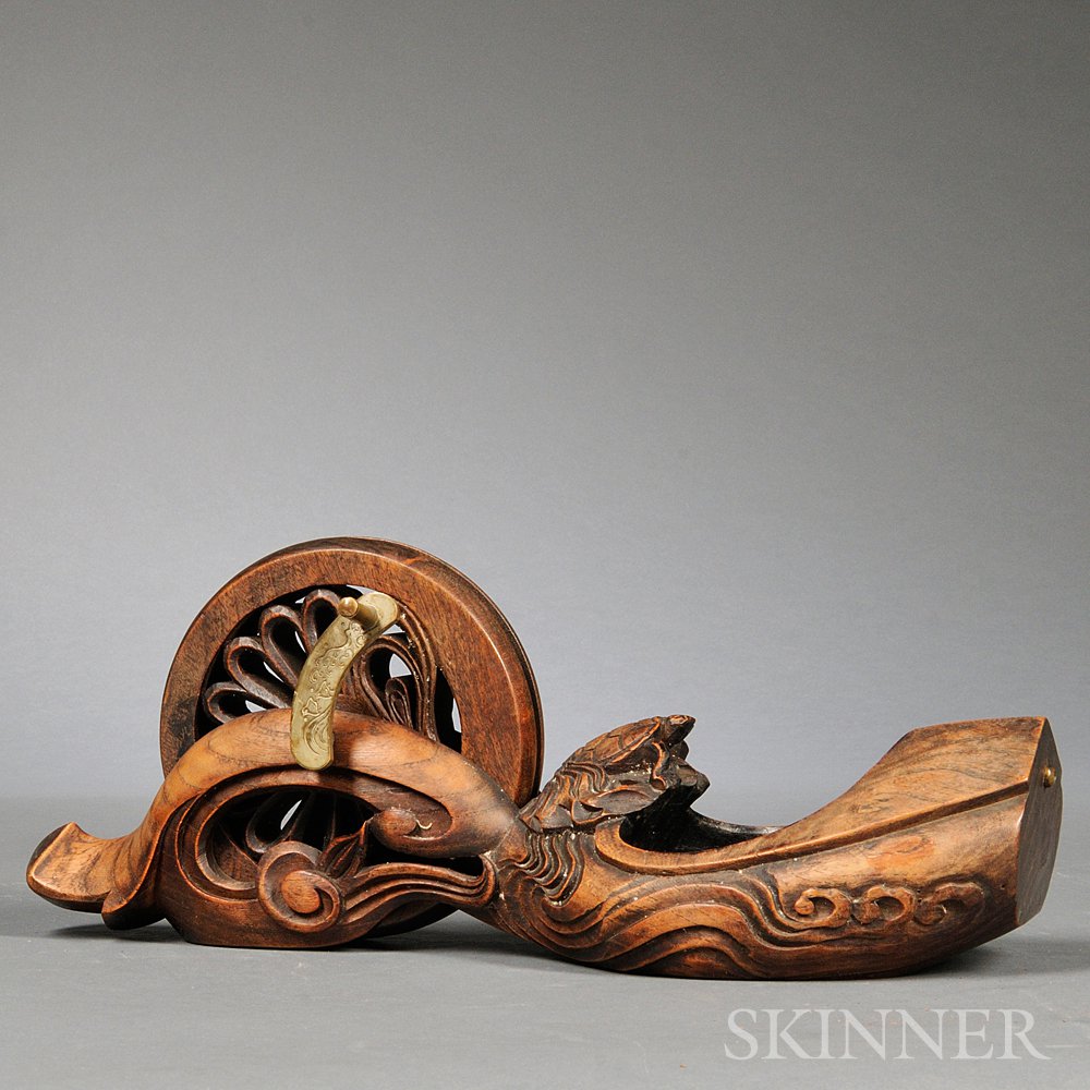 Appraisal: Wood Carpenter's Line Japan th century depicting a turtle resting