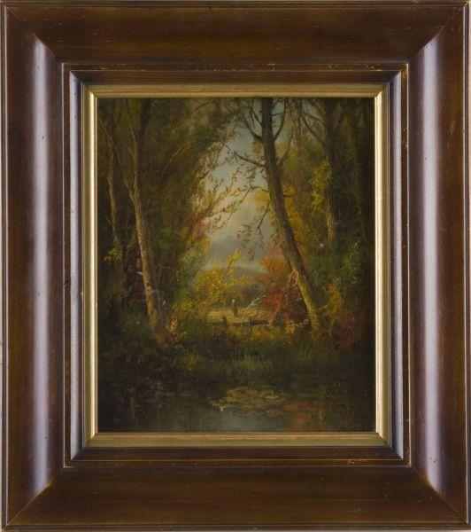 Appraisal: Hudson River School th c The Clearing oil on mahogany