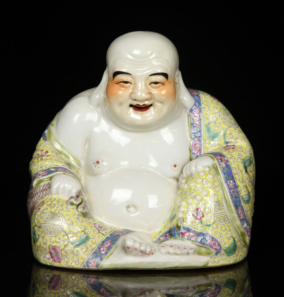 Appraisal: - Chinese Famille Rose Budai Chinese famille rose Budai figure