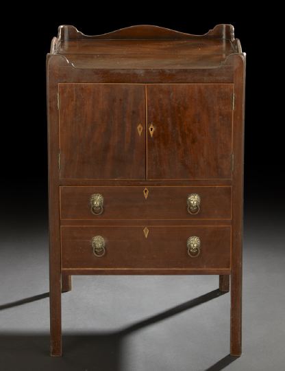 Appraisal: Regency Mahogany Bedside Commode first quarter th century the square