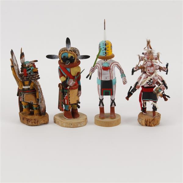 Appraisal: Four Native American Hopi Kachina Dolls All signed H tallest