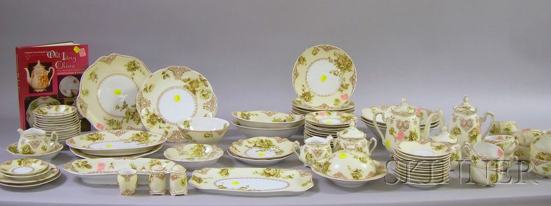 Appraisal: Eighty-three Piece Ohme Old Ivory Porcelain Dinner Service Germany late