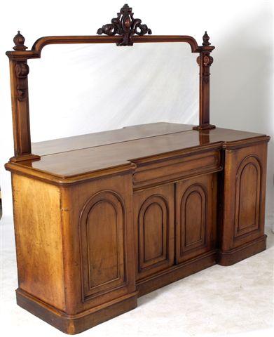 Appraisal: VICTORIAN MAHOGANY MIRROR-BACKED SIDEBOARD the mirrored superstructure with a moulded