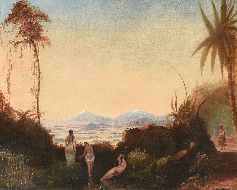 Appraisal: A SECOND GENERATION HUDSON RIVER SCHOOL PAINTING Three Indigenous Bathers