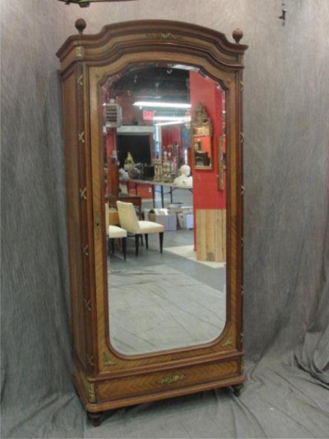 Appraisal: French Mirrored Door Armoire From a Larchmont home Dimensions h