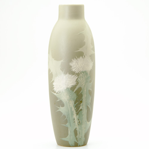 Appraisal: WELLER PERFECTO Tall ovoid vase painted by Mae Timberlake with