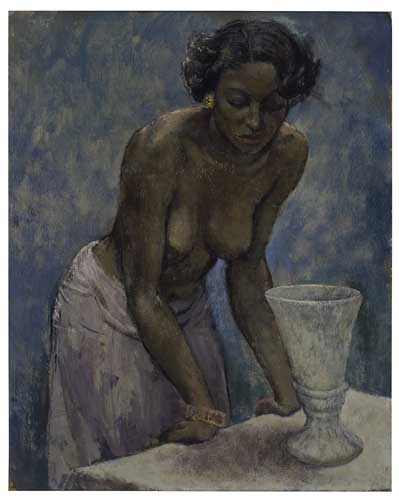 Appraisal: HUGHIE LEE-SMITH - Untitled Female Nude with Vase Oil on