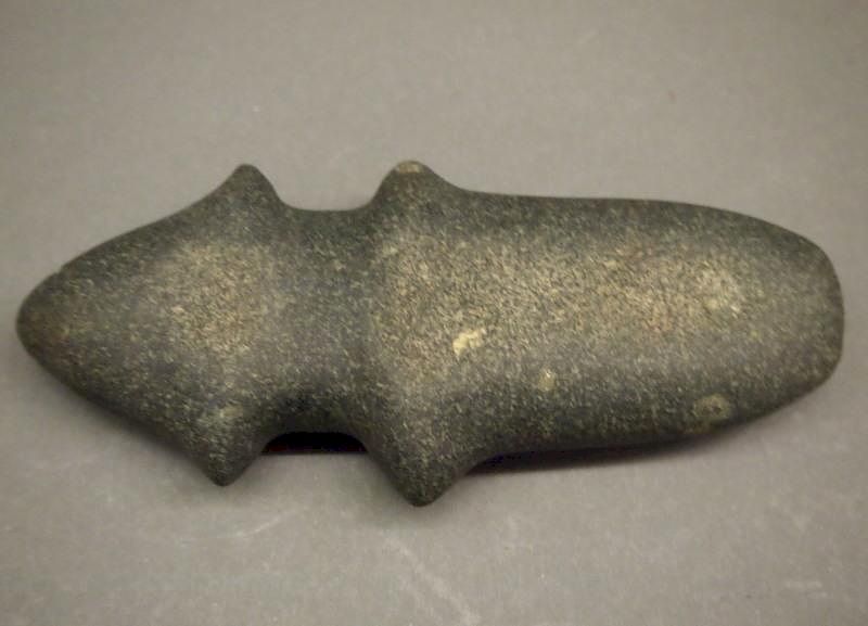 Appraisal: Michigan barbed axe A Michigan barbed axe Dark green hardstone