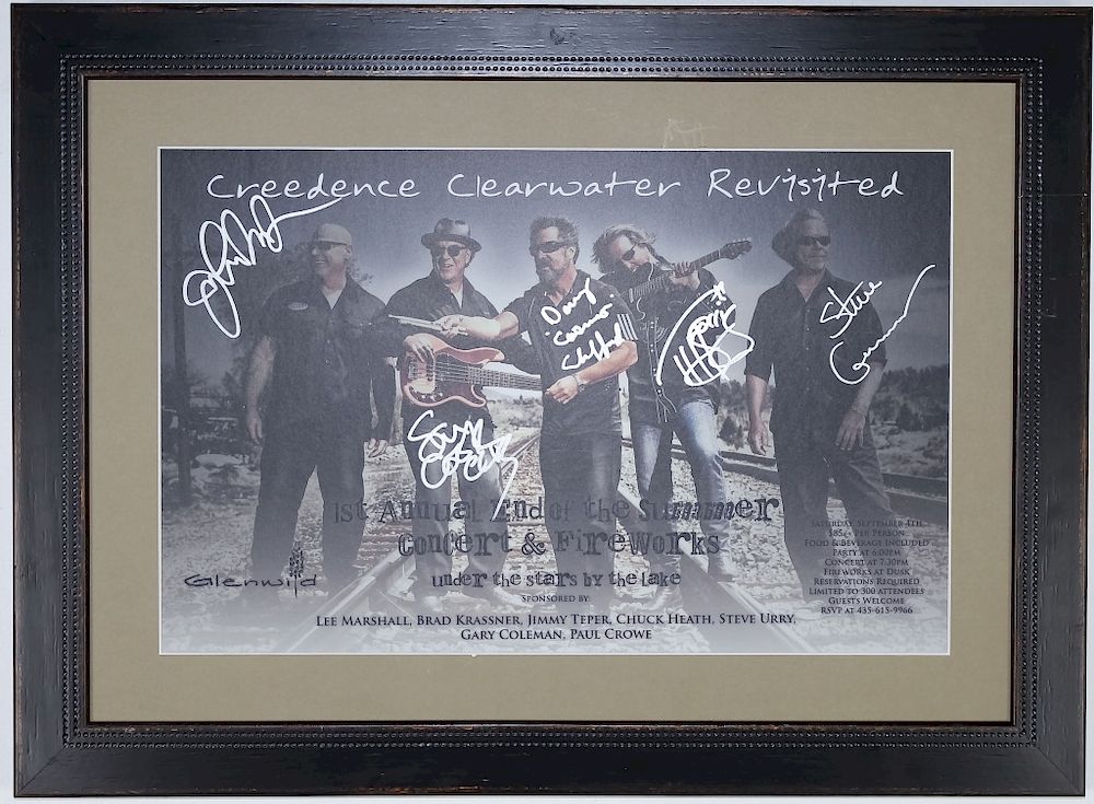 Appraisal: Creedence Clearwater Revisited Autographed Poster Guaranteed Authentic fully band signed