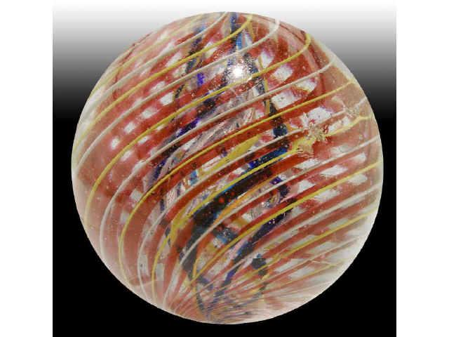 Appraisal: -Stage Swirl Marble Description Three stage with white blue yellow