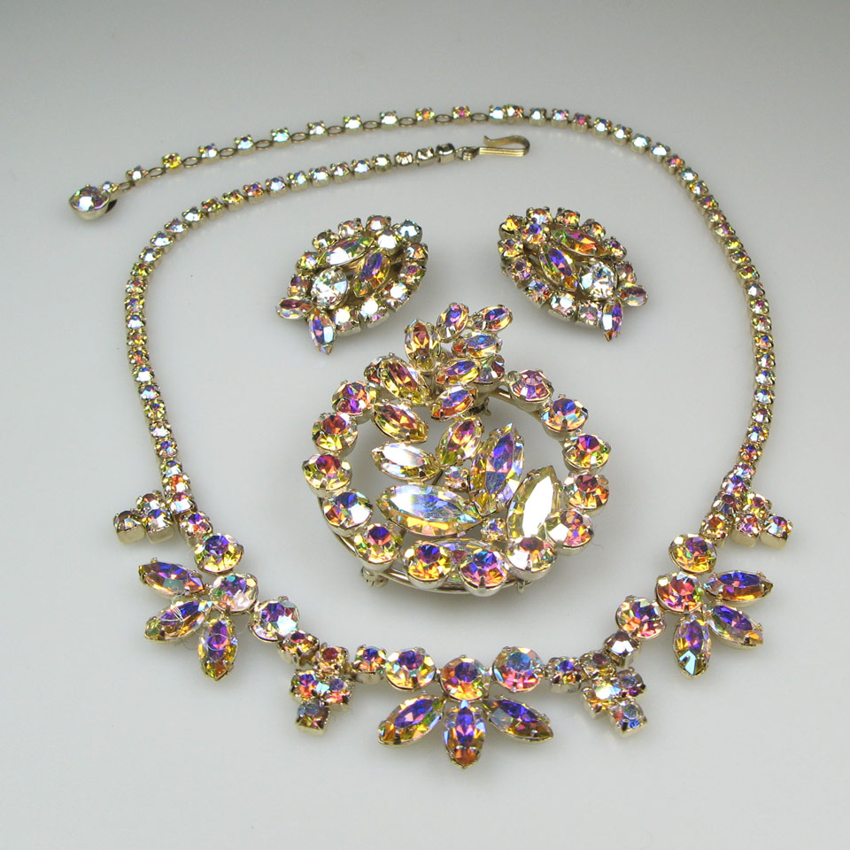 Appraisal: Sherman Demi-Parure Suite comprising a necklace a brooch and a