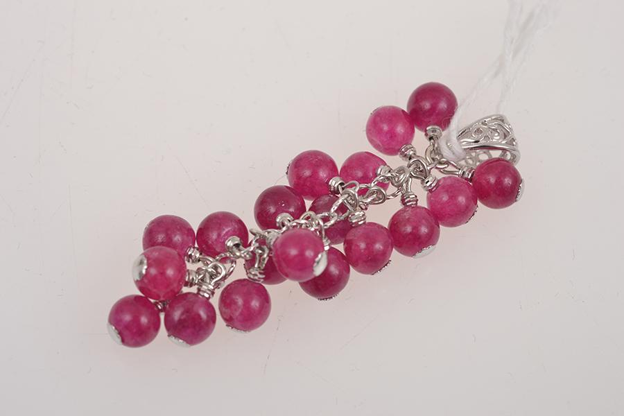 Appraisal: A RUBY BEAD PENDANT IN CT WHITE GOLD A RUBY