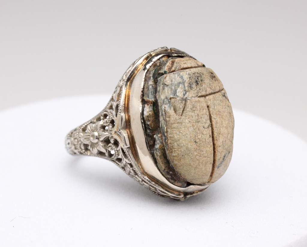 Appraisal: Mid - late th century Scarab with hole drilled through