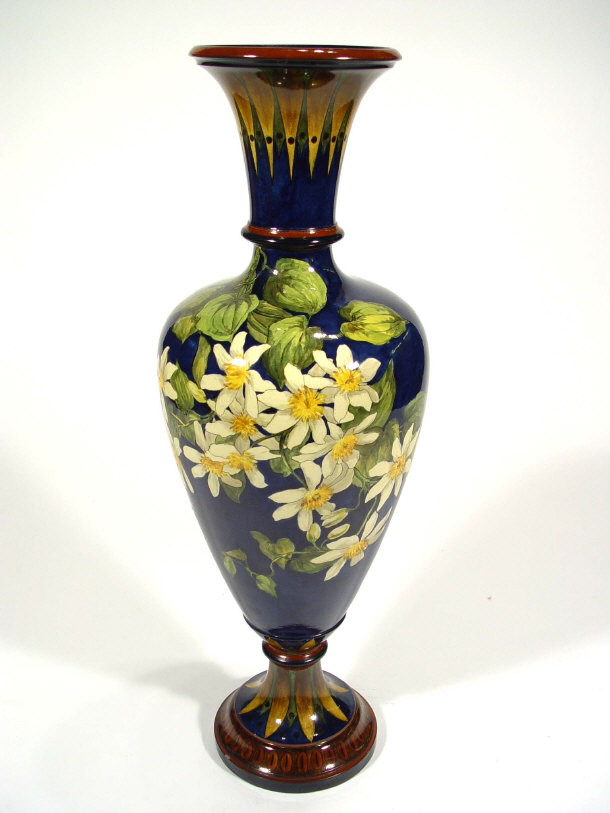 Appraisal: Large Doulton Lambeth Faience glazed vase hand painted with flowers