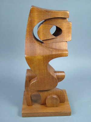 Appraisal: Brian Willsher an abstract wooden sculpture c composed as a