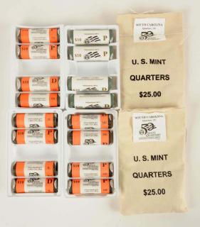 Appraisal: Large Lot of State Quarters In original mint rolls fave