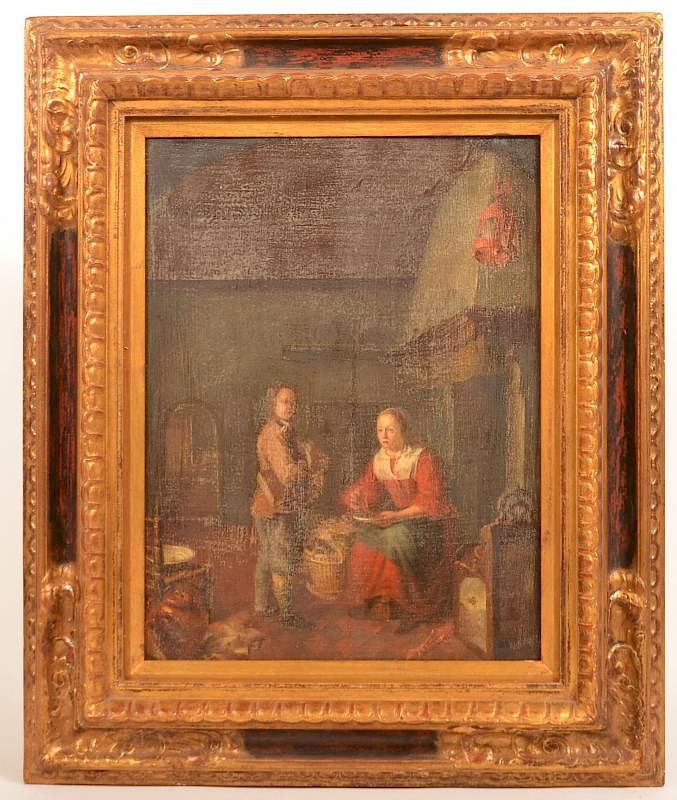 Appraisal: th Century Dutch Interior Scene Painting Unsigned th Century Dutch