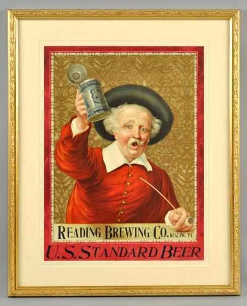 Appraisal: Cardboard Reading Brewing Company Poster Circa Nicely framed and matted