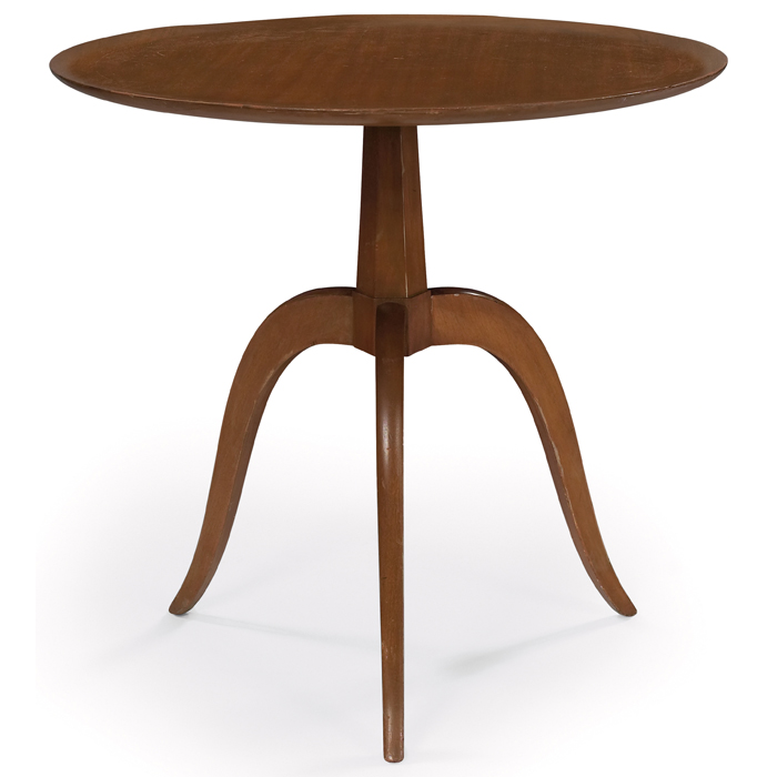 Appraisal: Edward Wormley pedestal table by Dunbar model c mahogany round