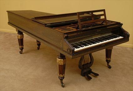 Appraisal: REGENCY ROSEWOOD AND BRASS-INLAID PIANO BY JOHN BROADWOOD AND SONS