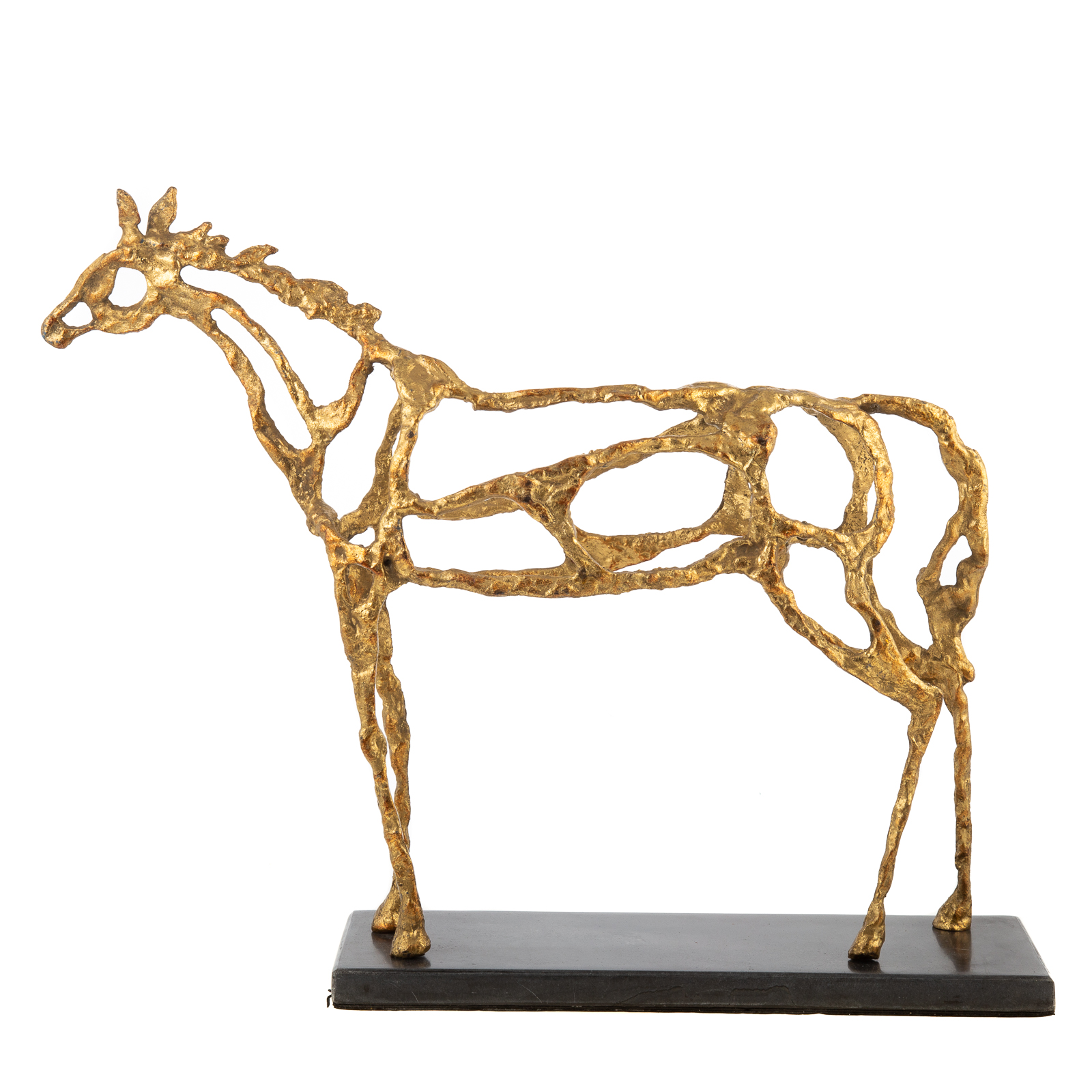 Appraisal: CONTEMPORARY ABSTRACT HORSE BRONZE SCULPTURE th century Openwork bronze of