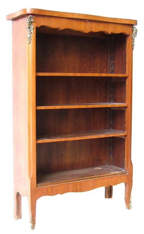 Appraisal: Small Continental kingwood open book shelf applied with gilt metal