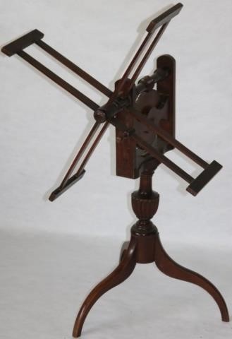 Appraisal: CIRCA AMERICAN MAHOGANY YARN WINDER NATHANLOMBARD SCHOOL EXCEPTIONAL SPIDER LEG