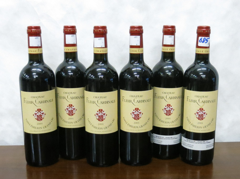 Appraisal: SIX BOTTLES OF VINTAGE FRENCH RED BORDEAUX WINE Chateau Fleur