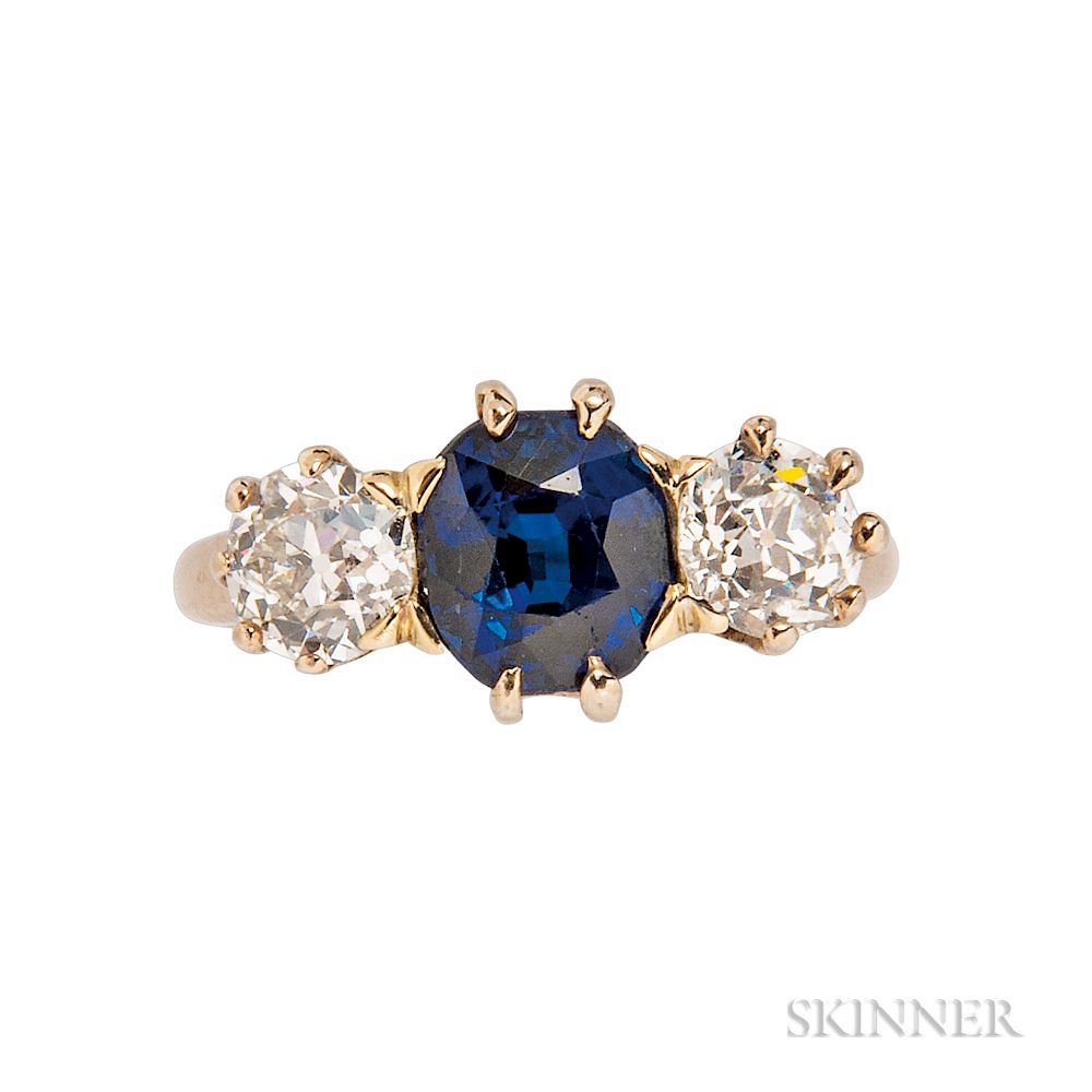 Appraisal: Antique Sapphire and Diamond Ring T B Starr Antique Sapphire