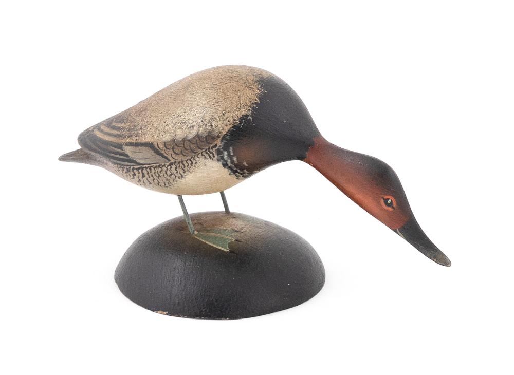 Appraisal: A ELMER CROWELL MINIATURE CANVASBACK DRAKE EAST HARWICH MASSACHUSETTS -