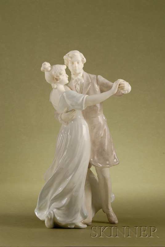 Appraisal: Goldschieder Porcelain Dancing Couple Austria th century glazed and unglazed