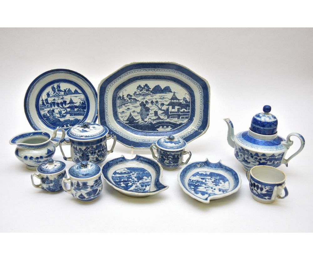 Appraisal: Canton Tableware etc Canton tableware circa to include a teapot