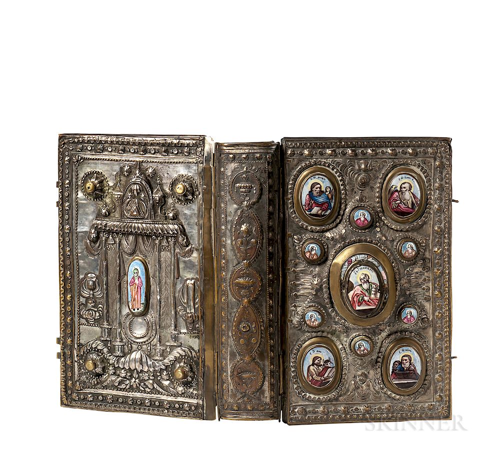 Appraisal: New Testament in Church Slavonic in a Silver-plated Binding with