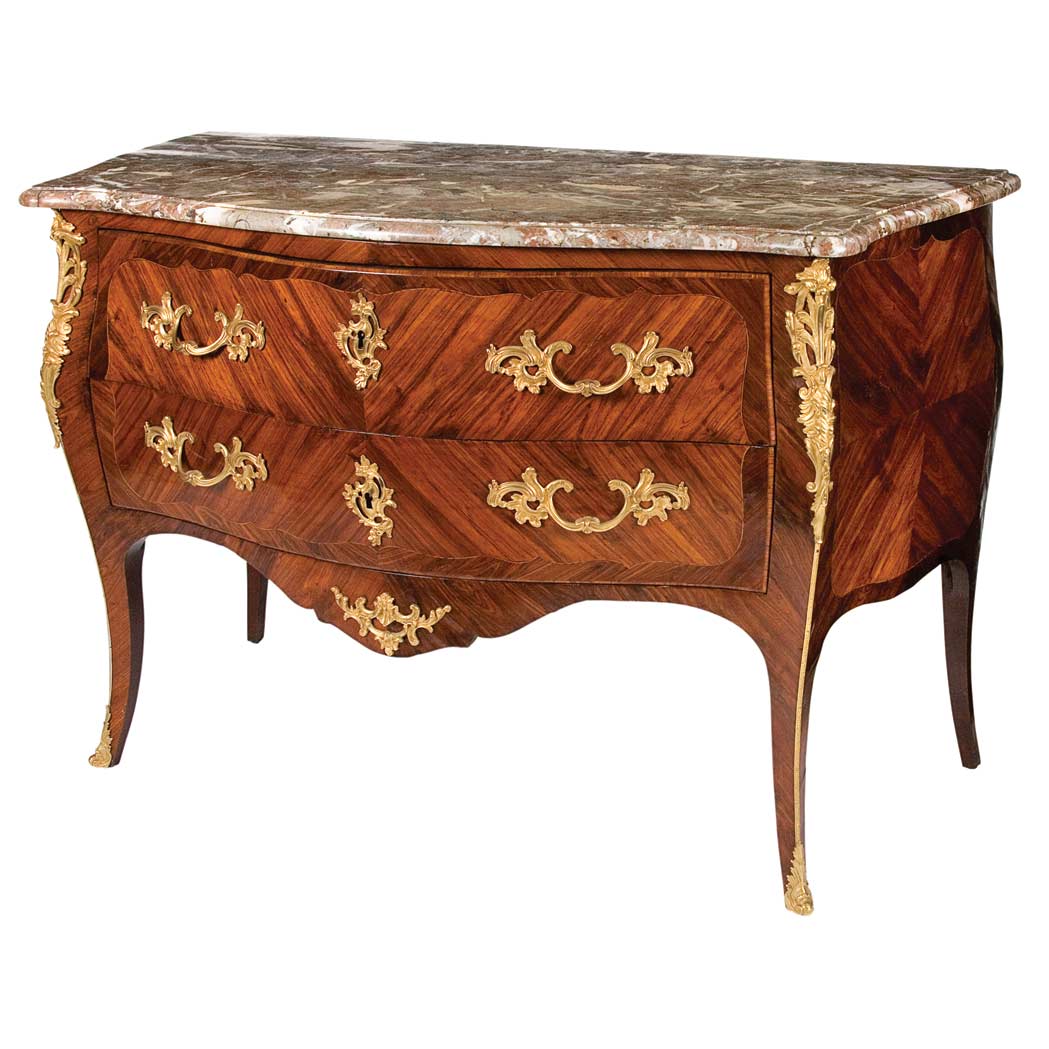 Appraisal: Louis XV Gilt-Bronze Mounted Tulipwood Commode Mid th century The