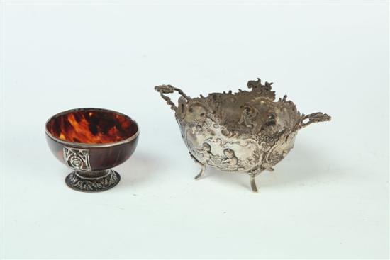 Appraisal: TWO SILVER BOWLS Includes an unmarked bowl probably European th