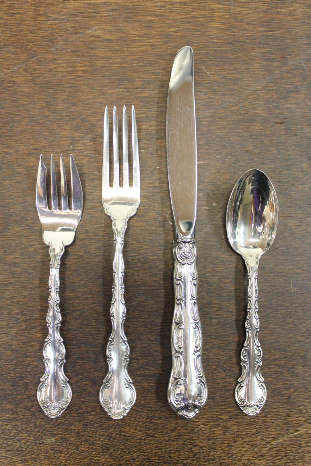 Appraisal: GORHAM STRASBOURG STERLING SILVER FLATWARE SET piece service for twelve