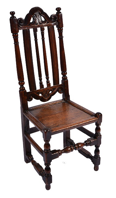 Appraisal: A LATE TH CENTURY OAK STANDARD CHAIR with scroll carved