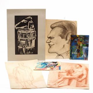 Appraisal: Group of Works on Paper to include a caricature two