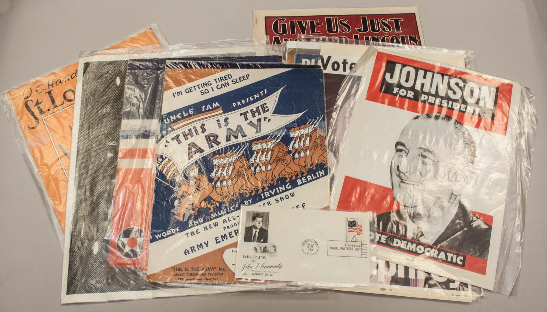 Appraisal: Political F D Roosevelt and others political memorabilia sheet music