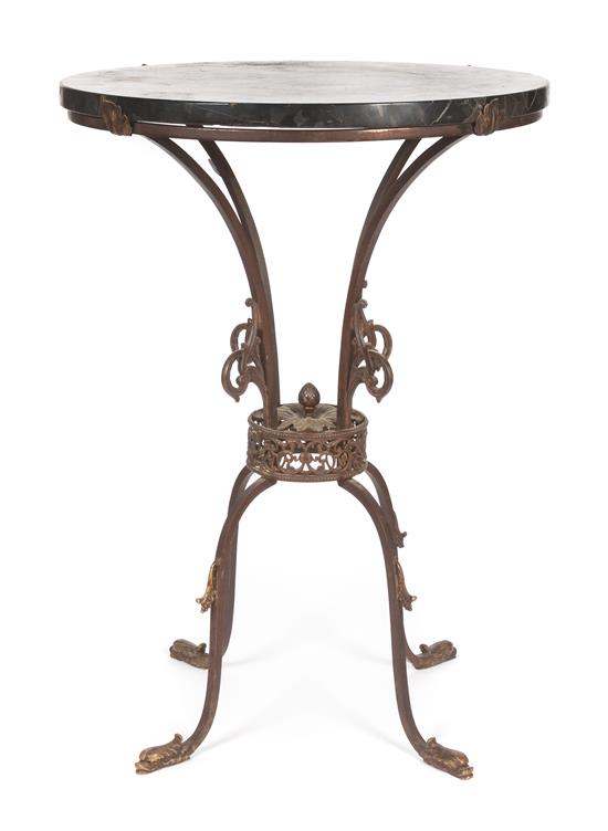 Appraisal: Sale Lot A Neoclassical Iron and Marble Occasional Table having