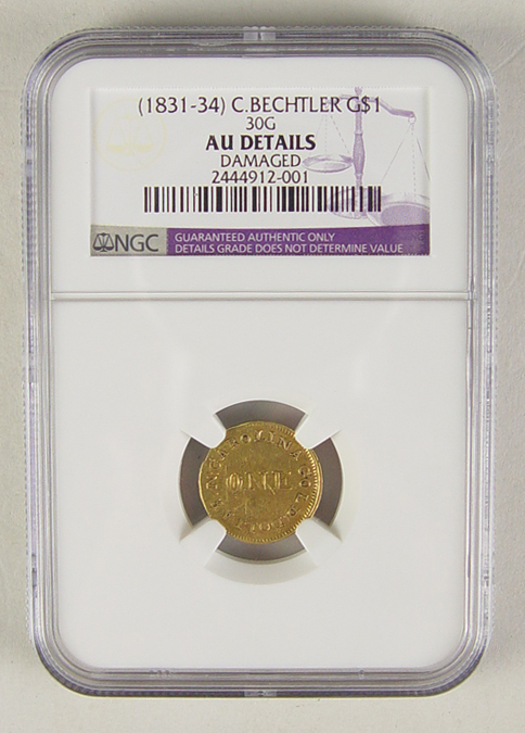 Appraisal: C Bechtler Gold Coin G with star NGC authenticated and