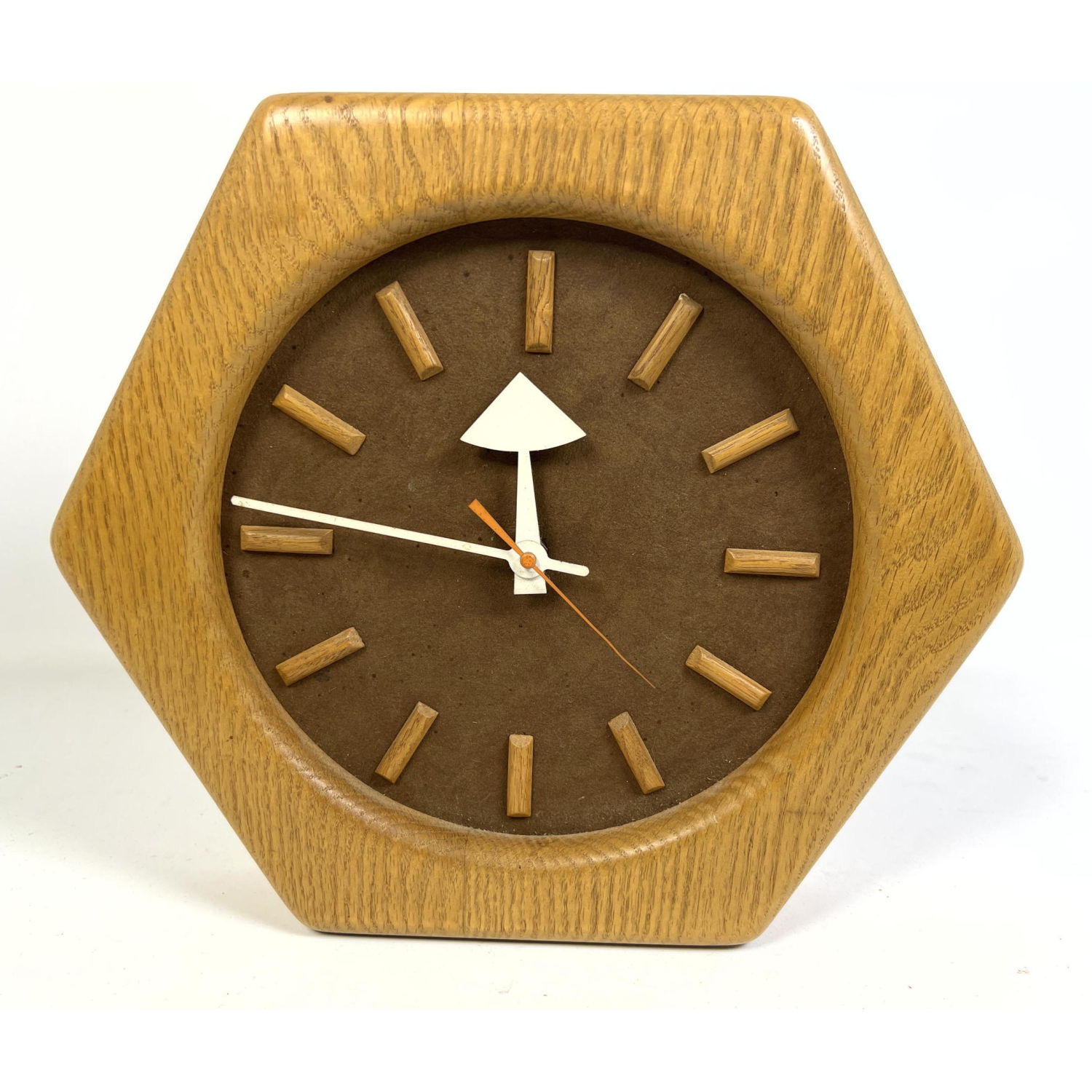 Appraisal: HOWARD MILLER Wall Clock Nelson Style Oak frame Dimensions H