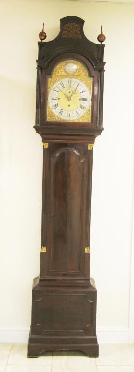 Appraisal: A Georgian Longcase Clock with arched brass dial having silvered