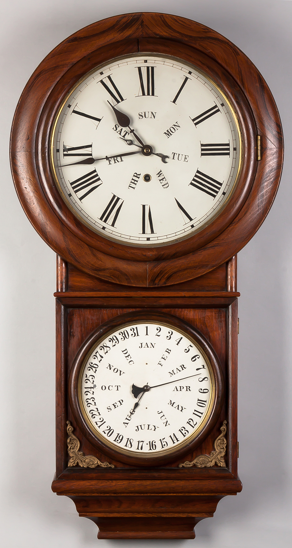 Appraisal: B B Lewis Perpetual Calendar Wall Clock Welch Spring Co