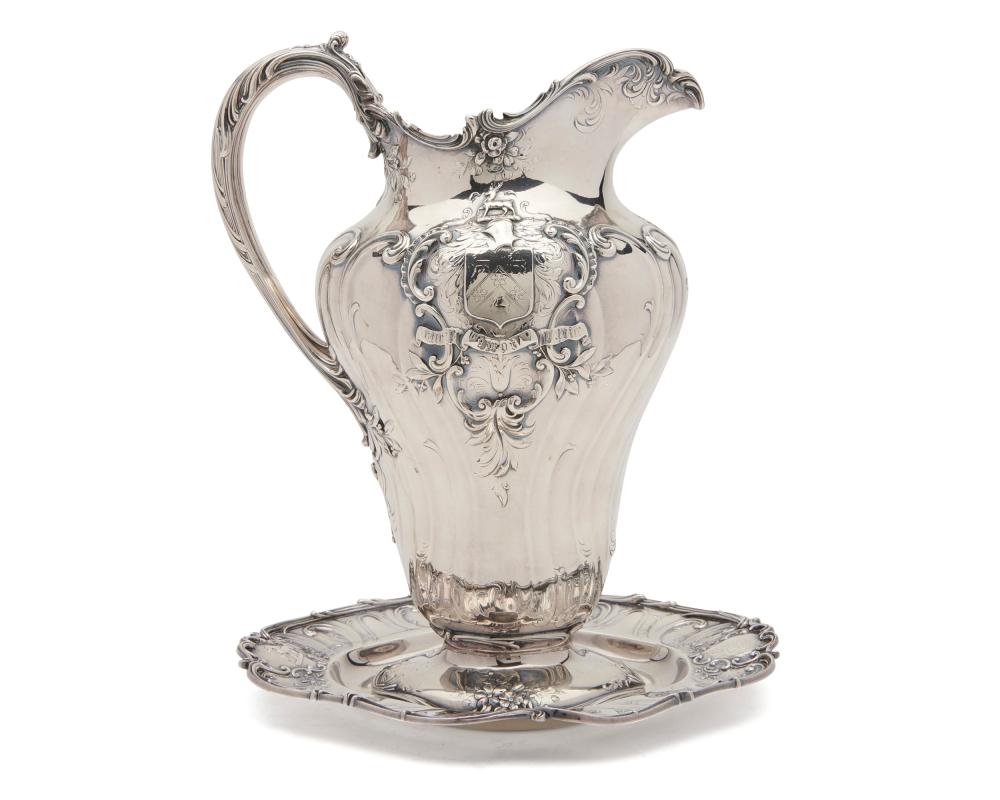 Appraisal: William Christmas Codman Gorham Silver Water Pitcher on Tray Providence