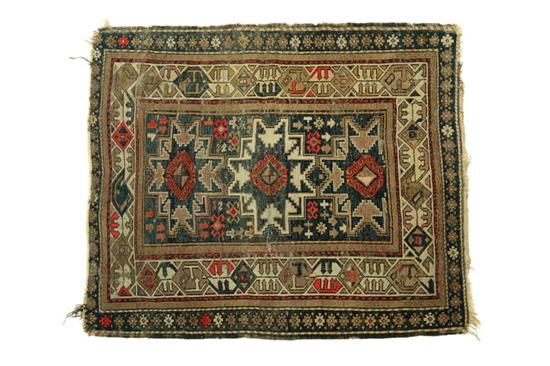 Appraisal: ORIENTAL RUG Shirvan Multiple borders with shades of blue and