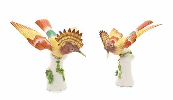 Appraisal: Two French Porcelain Figures of Birds each having spread wings